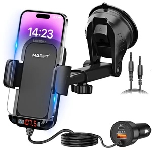 Bluetooth Car Adapter 3 in 1 FM Transmitter Car Radio Bluetooth Transmitter with Phone Holder, PD 54W Fast Charging, Strong Microphone, HiFi Bass Sound, Hands-Free Call, Support USB/TF Drive Bluetooth Car Adapter 3 in 1 FM Transmitter Car Radio Bluetooth Transmitter with Phone Holder, PD 54W Fast Charging, Strong Microphone, HiFi Bass Sound, Hands-Free Call, Support USB/TF Drive
