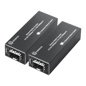 A Pair of SFP to RJ45 Fiber Media Converter, PoE/USB-C Powered | Fiber to Ethernet Converter, 10/100/1000Base-TX to 100/1000Base-FX, 155M/1.25G SFP Slot, Metal Casing, Plug and Play for CCTV A Pair of SFP to RJ45 Fiber Media Converter, PoE/USB-C Powered | Fiber to Ethernet Converter, 10/100/1000Base-TX to 100/1000Base-FX, 155M/1.25G SFP Slot, Metal Casing, Plug and Play for CCTV