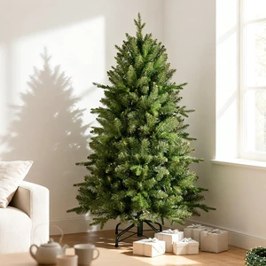 4FT Unlit Artificial Christmas Tree, 668 PE/PVC Tips, Small Spaces | Full Realistic Shape, Premium Hinged Spruce Design, Foldable Metal Stand, Natural Green Color, Easy AssemblyHoliday Decor 4FT Unlit Artificial Christmas Tree, 668 PE/PVC Tips, Small Spaces | Full Realistic Shape, Premium Hinged Spruce Design, Foldable Metal Stand, Natural Green Color, Easy AssemblyHoliday Decor