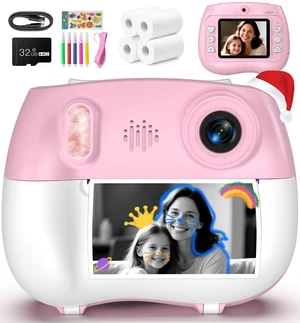 Kids Camera Instant Print - 1080P Video Clear Picture & Print Quickly | Easy to Use Portable Zero Ink Kids Digital Camera, 2.4" Screen, 32GB SD Card, Birthday Christmas Gift for Girls Boy 3-12 Pink Kids Camera Instant Print - 1080P Video Clear Picture & Print Quickly | Easy to Use Portable Zero Ink Kids Digital Camera, 2.4" Screen, 32GB SD Card, Birthday Christmas Gift for Girls Boy 3-12 Pink