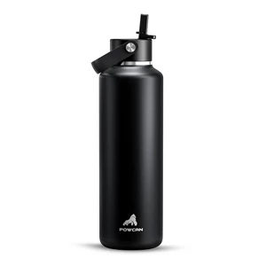 24 oz Slim Insulated Water Bottle with Straw: Leakproof, Keep Cold 24H, Cupholder Friendly, Top Handle, BPA-free, Stainless Steel Water Bottle for Sport, Travel, School, Gym (Midnight Black) 24 oz Slim Insulated Water Bottle with Straw: Leakproof, Keep Cold 24H, Cupholder Friendly, Top Handle, BPA-free, Stainless Steel Water Bottle for Sport, Travel, School, Gym (Midnight Black)