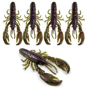 4 Pack 3" Soft Plastic Craw Baits for Bass Fishing, Floating TPE Craw Lures with Kicking Claws, Jig Trailers & Creature Baits for Texas Rigs 4 Pack 3" Soft Plastic Craw Baits for Bass Fishing, Floating TPE Craw Lures with Kicking Claws, Jig Trailers & Creature Baits for Texas Rigs
