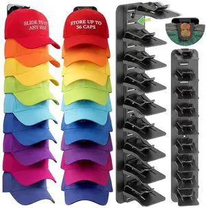 Hat Organizer for Baseball Caps, Space-Saving Cap Storage Holder, Adjustable Hat Rack for Closet, Wall & Door, Baseball Hat Display & Storage Rack Hat Organizer for Baseball Caps, Space-Saving Cap Storage Holder, Adjustable Hat Rack for Closet, Wall & Door, Baseball Hat Display & Storage Rack
