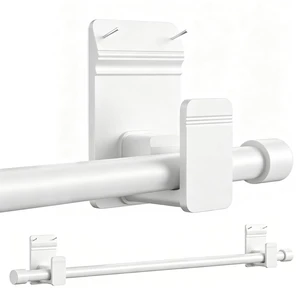 No-Drill Curtain Rods for Windows 30-45", Dual Support Adhesive Curtain Rod, 5/8" Rod, Renter-Friendly Tension Rod for Apartments, Dorms & Small Windows, White No-Drill Curtain Rods for Windows 30-45", Dual Support Adhesive Curtain Rod, 5/8" Rod, Renter-Friendly Tension Rod for Apartments, Dorms & Small Windows, White