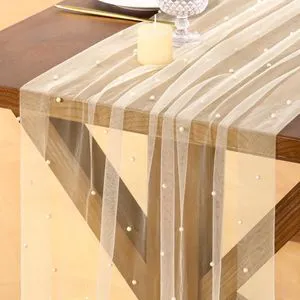 Pearl Table Runner, Elegant Beaded Tablecloth Runner for Wedding, Party, Dining Table, Birthday, Bridal Shower & Home Decor Pearl Table Runner, Elegant Beaded Tablecloth Runner for Wedding, Party, Dining Table, Birthday, Bridal Shower & Home Decor