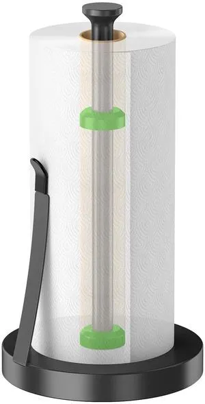 Countertop Paper Towel Holder, Black Tension Arm Stainless Steel Paper Towel Stand, One-Handed Tear Design for Kitchen, Bathroom, Laundry Room & Workshop Countertop Paper Towel Holder, Black Tension Arm Stainless Steel Paper Towel Stand, One-Handed Tear Design for Kitchen, Bathroom, Laundry Room & Workshop