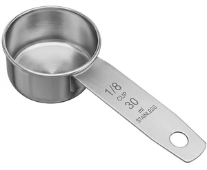 1/8 Cup Stainless Steel Measuring Cup, 30 ml Cooking Measure Scoop, 1 oz Measure Cup Tablespoon with Handle for Dry and Wet Food, Metal Coffee Scoop for Cooking Drinking Baking 1/8 Cup Stainless Steel Measuring Cup, 30 ml Cooking Measure Scoop, 1 oz Measure Cup Tablespoon with Handle for Dry and Wet Food, Metal Coffee Scoop for Cooking Drinking Baking