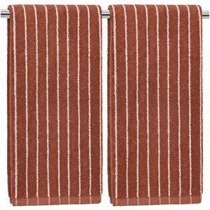 2-Piece Terracotta Striped Hand Towels - Fall Kitchen & Bathroom Towels | 13" x 29", Rustic Autumn Decor 2-Piece Terracotta Striped Hand Towels - Fall Kitchen & Bathroom Towels | 13" x 29", Rustic Autumn Decor