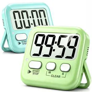 2 Pack Digital Timer for Kids Classroom Kitchen Timers for Cooking | With 2*AAA Battery, Count Up / Down, Loud Alarm & Silent FlashLight Mode, Magnetic Back, Kickstand, School Teacher Supplies 2 Pack Digital Timer for Kids Classroom Kitchen Timers for Cooking | With 2*AAA Battery, Count Up / Down, Loud Alarm & Silent FlashLight Mode, Magnetic Back, Kickstand, School Teacher Supplies