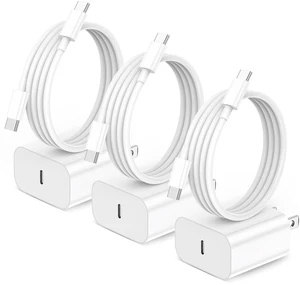 KTDRJN for iPhone16 Charger, 3 Pack 20W USB-C Fast Wall Charger with 6ft C to C Cable for iPhone 16/16 Pro/16 Pro Max/16 Plus/15 Series/iPad Air/iPad Pro and More KTDRJN for iPhone16 Charger, 3 Pack 20W USB-C Fast Wall Charger with 6ft C to C Cable for iPhone 16/16 Pro/16 Pro Max/16 Plus/15 Series/iPad Air/iPad Pro and More