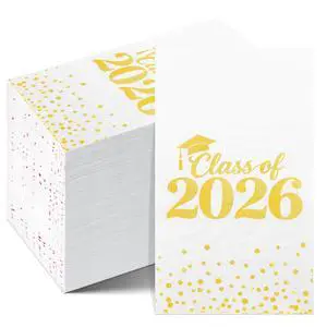 Graduation Napkins Paper Napkins Disposable Congrats Grad Cocktail Napkins Class of 2026 Guest Napkins Dinner Hand Towels for High School College Graduation Party Decorations Supplies, 50 Pack, Gold Graduation Napkins Paper Napkins Disposable Congrats Grad Cocktail Napkins Class of 2026 Guest Napkins Dinner Hand Towels for High School College Graduation Party Decorations Supplies, 50 Pack, Gold