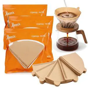 Cone Coffee Filters #1, Size 01 V60 Coffee Filters 100 Count, Unbleached Disposable Paper Filters for 1-2 Cup Pour Over Coffee Maker, Tear Resistant with Easy Lift Tab Cone Coffee Filters #1, Size 01 V60 Coffee Filters 100 Count, Unbleached Disposable Paper Filters for 1-2 Cup Pour Over Coffee Maker, Tear Resistant with Easy Lift Tab