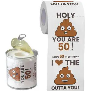 50th Birthday Gifts for Men Him Women Her Toilet Roll Paper | Can-shaped Package, Unique, Funny - 50th Birthday Decorations, Party Favors - 50 Years Old Gift Ideas for Family, Friends 50th Birthday Gifts for Men Him Women Her Toilet Roll Paper | Can-shaped Package, Unique, Funny - 50th Birthday Decorations, Party Favors - 50 Years Old Gift Ideas for Family, Friends