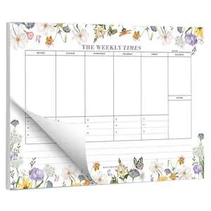 60 Sheets Weekly Planner Notepad, Tear-Off Weekly Pad, 7 x 10in | Floral Theme, Thick Smooth Paper, Easy Tear-Off Pages, Glue Bound, Weekly Schedule And To-Do List, Home School Office Use 60 Sheets Weekly Planner Notepad, Tear-Off Weekly Pad, 7 x 10in | Floral Theme, Thick Smooth Paper, Easy Tear-Off Pages, Glue Bound, Weekly Schedule And To-Do List, Home School Office Use