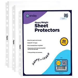 Clear Sheet Protectors for 3 Ring Binder, 50 Pack, 8.5" x 11" | Non Glare, Clear Heavy Duty, Binder Sleeves, Plastic Sheet Protectors Clear Sheet Protectors for 3 Ring Binder, 50 Pack, 8.5" x 11" | Non Glare, Clear Heavy Duty, Binder Sleeves, Plastic Sheet Protectors