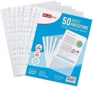 Clear Sheet Protectors, 50 Pack, 8.5 x 11 Letter Size, Top Loading Clear Sheet Protectors, 50 Pack, 8.5 x 11 Letter Size, Top Loading