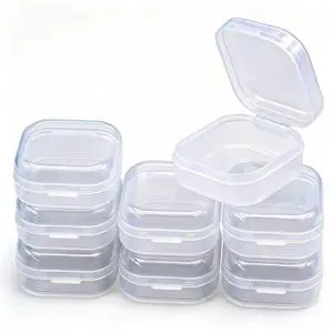 8 Pcs Mini Clear Plastic Storage Containers with Lids - 1.37 x 1.37 x 0.7 Inch Small Organizer Boxes for Beads, Jewelry, Crafts, Travel & Small Parts Storage 8 Pcs Mini Clear Plastic Storage Containers with Lids - 1.37 x 1.37 x 0.7 Inch Small Organizer Boxes for Beads, Jewelry, Crafts, Travel & Small Parts Storage