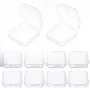 Ear Plug Cases, 10 Pcs Small Plastic Box, 1.8 mm Thicken Transparent Storage Box with Hinged Lid, Square Plastic Containers for Small Item Craft, Beads, Necklaces, Ear Studs, Rings Ear Plug Cases, 10 Pcs Small Plastic Box, 1.8 mm Thicken Transparent Storage Box with Hinged Lid, Square Plastic Containers for Small Item Craft, Beads, Necklaces, Ear Studs, Rings