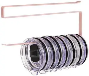 Tumbler Lid Organizer, Versatile Tumbler Lid Storage Holds 10 Lids, Pink | Space Saving Cup Lid Organizers Inside Cabinet Tumbler Lid Hook for Kitchen Organizer and Storage, Paper Towel Rack Hanger Tumbler Lid Organizer, Versatile Tumbler Lid Storage Holds 10 Lids, Pink | Space Saving Cup Lid Organizers Inside Cabinet Tumbler Lid Hook for Kitchen Organizer and Storage, Paper Towel Rack Hanger