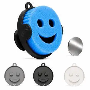 Magnetic Sponge Holder for Kitchen Sink, Scrub Daddy Style | Easy-Grip Handle Sponge Caddy / Self-Draining Design / Drain Holes Keep Sponge Dry / Kitchen Sink Organizer Magnetic Sponge Holder for Kitchen Sink, Scrub Daddy Style | Easy-Grip Handle Sponge Caddy / Self-Draining Design / Drain Holes Keep Sponge Dry / Kitchen Sink Organizer