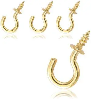 100Pcs 1/2-Inch Cup Hooks Ceiling Hooks, Metal Screw-in Hooks, Gold | Metal, Screw-in Hooks 100Pcs 1/2-Inch Cup Hooks Ceiling Hooks, Metal Screw-in Hooks, Gold | Metal, Screw-in Hooks