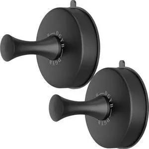 Suction Cup Hooks for Shower Set of 2 Removable Stainless Steel Towel Hook for Bathroom Glass Window Door Wall and Suction Wreath Hook for Hanging Robe, Loofah, Coat - Black Suction Cup Hooks for Shower Set of 2 Removable Stainless Steel Towel Hook for Bathroom Glass Window Door Wall and Suction Wreath Hook for Hanging Robe, Loofah, Coat - Black