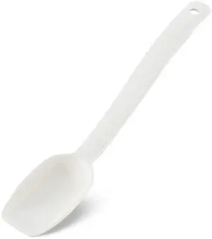 Plastic Solid Spoon, 9 Inches, White Plastic Solid Spoon, 9 Inches, White