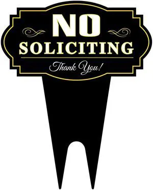 Hooqict No Soliciting Sign for House Metal No Soliciting Yard Sign with Stake Outdoor Yard Decorations for Home Business Front Door Garden Lawn Backyard Decor - 13.9" x 11.8" Hooqict No Soliciting Sign for House Metal No Soliciting Yard Sign with Stake Outdoor Yard Decorations for Home Business Front Door Garden Lawn Backyard Decor - 13.9" x 11.8"