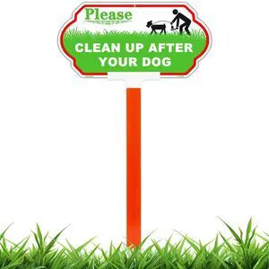 Clean Up After Your Dog Sign, 14x7 Inch Aluminum No Poop Yard Sign | UV Printed Aluminum Dog Waste Sign with Adjustable Stake for Yard, Lawn, Fence and Outdoor Pet Areas Clean Up After Your Dog Sign, 14x7 Inch Aluminum No Poop Yard Sign | UV Printed Aluminum Dog Waste Sign with Adjustable Stake for Yard, Lawn, Fence and Outdoor Pet Areas