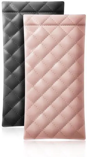 ZACI 2 Pcs Leather Eyeglass Cases Portable Sunglasses Cases Squeeze Top PU Glasses Pouch Travel Soft Trinket Organizer Bags (Black Pink) ZACI 2 Pcs Leather Eyeglass Cases Portable Sunglasses Cases Squeeze Top PU Glasses Pouch Travel Soft Trinket Organizer Bags (Black Pink)