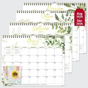 Decorably 18 Months Gold-Foiled Greenery Academic 18 Month 2025 Calendar Wall July 2025 to Dec 2026, 14.5x11.5in Spring-Bound Green Wall Calendar with Inspirational Quotes for Office and Home Planning Decorably 18 Months Gold-Foiled Greenery Academic 18 Month 2025 Calendar Wall July 2025 to Dec 2026, 14.5x11.5in Spring-Bound Green Wall Calendar with Inspirational Quotes for Office and Home Planning