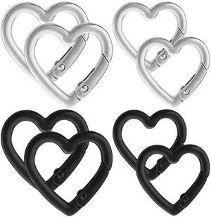 8Pcs Heart Shaped Keychain Clip Zinc Alloy Carabiner Cute Cool Spring Snap Clasp Hook Handbag Accessories Key Ring for Camping Hiking Fishing Traveling 8Pcs Heart Shaped Keychain Clip Zinc Alloy Carabiner Cute Cool Spring Snap Clasp Hook Handbag Accessories Key Ring for Camping Hiking Fishing Traveling