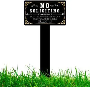 Atiloy No Soliciting Sign for Front Door No Soliciting Sign for House with Stake 7 X 3.5 Inch Adjustable Height Self-Adhesive Indoor Outdoor Yard Sign for Home Front Door, Waterproof Resistant Atiloy No Soliciting Sign for Front Door No Soliciting Sign for House with Stake 7 X 3.5 Inch Adjustable Height Self-Adhesive Indoor Outdoor Yard Sign for Home Front Door, Waterproof Resistant