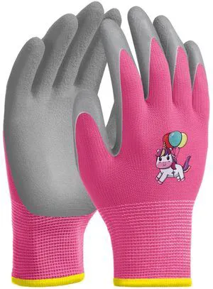 Skicuff 1 Pairs Kids Gardening Gloves Children Grippy Soft Rubber Coated Yard Gloves Girls Boys Outdoor Garden Work(Pink,Large, Age 9-11) Skicuff 1 Pairs Kids Gardening Gloves Children Grippy Soft Rubber Coated Yard Gloves Girls Boys Outdoor Garden Work(Pink,Large, Age 9-11)