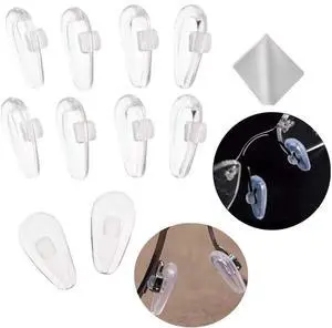 Push-in Eyeglass Nose Pads,BEHLINE Soft Silicone Air Cushion Glasses Replacement Nosepad,14mm Air Chamber/Air Bag/Nose Piece,Anti-slip Nose Bridge Pads for Eye Glasses Sunglasses(Clear,5 Pairs) Push-in Eyeglass Nose Pads,BEHLINE Soft Silicone Air Cushion Glasses Replacement Nosepad,14mm Air Chamber/Air Bag/Nose Piece,Anti-slip Nose Bridge Pads for Eye Glasses Sunglasses(Clear,5 Pairs)