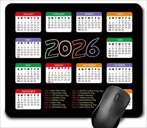 2026 Calendar with Holiday Mouse Pad, Gaming Rectangle Mousepad for Computer Laptop Desk Mat,Cute for New Year Office Accessories (9.5 X 7.9 Inch) - Black 2026 Calendar with Holiday Mouse Pad, Gaming Rectangle Mousepad for Computer Laptop Desk Mat,Cute for New Year Office Accessories (9.5 X 7.9 Inch) - Black