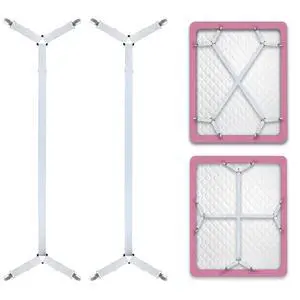 Bozenu Bed Sheet Straps/Fitted Sheet Holders for Corners - Keep Your Bed Sheets Firm & Tight with Premium Bed Scrunchies, Sheet Clips White-2Pack Bozenu Bed Sheet Straps/Fitted Sheet Holders for Corners - Keep Your Bed Sheets Firm & Tight with Premium Bed Scrunchies, Sheet Clips White-2Pack
