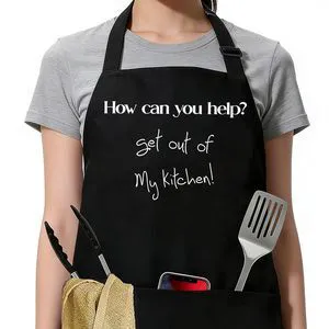CBFEBCBST Funny Apron for Men Women - Get Out Of My Kitchen - Adjustable Bib BBQ Grill Kitchen Cooking Aprons with Pockets, Cooking Grilling Apron, Water Oil Resistant, Father Gifts CBFEBCBST Funny Apron for Men Women - Get Out Of My Kitchen - Adjustable Bib BBQ Grill Kitchen Cooking Aprons with Pockets, Cooking Grilling Apron, Water Oil Resistant, Father Gifts
