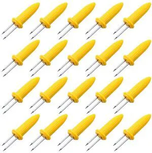 CandyHome 20 Pack Stainless Steel Corn Holders Corn on The Cob Skewers | for BBQ Twin Prong Sweet Corn Holder Home Cooking Fork CandyHome 20 Pack Stainless Steel Corn Holders Corn on The Cob Skewers | for BBQ Twin Prong Sweet Corn Holder Home Cooking Fork