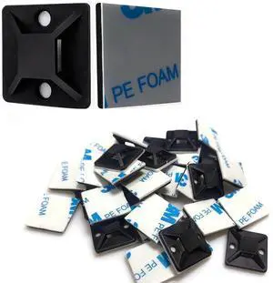 3/4" Zip Tie Mounts - 60 PCS Self Adhesive Cable Tie Mounts Wire Cable Anchors Squares Holders for Cable Management Outdoor Indoor (Black, 60PCS- 3/4INCH) 3/4" Zip Tie Mounts - 60 PCS Self Adhesive Cable Tie Mounts Wire Cable Anchors Squares Holders for Cable Management Outdoor Indoor (Black, 60PCS- 3/4INCH)