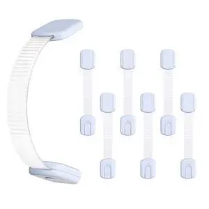 10-Pack Child Safety Cabinet LocksAdjustable No Drilling Baby Proofing Strap Latches for Drawers,Cupboard,Cabinets,Fridge,Toilet Seat,Door,ClosetNo Tool Easy 3M Adhesive Installation 10-Pack Child Safety Cabinet LocksAdjustable No Drilling Baby Proofing Strap Latches for Drawers,Cupboard,Cabinets,Fridge,Toilet Seat,Door,ClosetNo Tool Easy 3M Adhesive Installation