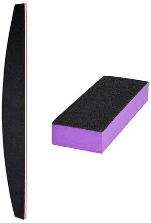 Nail File and Thin Buffer Block, Reusable Black Half Crescent Shape Double Sided Manicure Tools, Thin Sanding Buffing Grinding Plisher File, 100/180 Grit Nail File and Thin Buffer Block, Reusable Black Half Crescent Shape Double Sided Manicure Tools, Thin Sanding Buffing Grinding Plisher File, 100/180 Grit