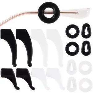 HINZIC 8 Pairs Round Eyeglasses Ear Grips, Soft Silicone Retainers Behind The Ear Hooks, Anti-Slip Holder Eyeglasses Stopper for Sunglasses, Reading Glasses Women Men - 4 Styles, Black, White HINZIC 8 Pairs Round Eyeglasses Ear Grips, Soft Silicone Retainers Behind The Ear Hooks, Anti-Slip Holder Eyeglasses Stopper for Sunglasses, Reading Glasses Women Men - 4 Styles, Black, White