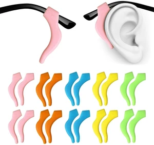 Soft Silicone Eyeglass Ear Hooks, 10 Pairs of Non-Slip Eyeglasses Ear Grips for Glasses, Sunglasses, Reading Glasses (coloured) Soft Silicone Eyeglass Ear Hooks, 10 Pairs of Non-Slip Eyeglasses Ear Grips for Glasses, Sunglasses, Reading Glasses (coloured)