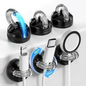 6 Pack 360° Rotatable Magnetic Cable Clips, Under Desk Cable Holder, Acrylic Adhesive Cord Holder, Wire Cord Organizer for Phone Charger Cords, Home Office Car Wall Desktop(Black) 6 Pack 360° Rotatable Magnetic Cable Clips, Under Desk Cable Holder, Acrylic Adhesive Cord Holder, Wire Cord Organizer for Phone Charger Cords, Home Office Car Wall Desktop(Black)