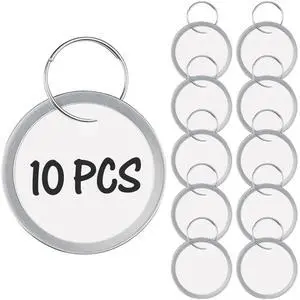 Uniclife 10 Pcs Key Tags, 1.2" Key Tags with Labels, Key Labels for Keychain, Paper Key Identifiers with Split Ring & Metal Rim, Blank Key Ring Tags for House Office & School, White Uniclife 10 Pcs Key Tags, 1.2" Key Tags with Labels, Key Labels for Keychain, Paper Key Identifiers with Split Ring & Metal Rim, Blank Key Ring Tags for House Office & School, White