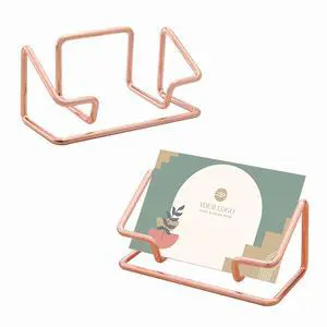 2 Pack Rose Gold Metal Business Card Holder,Desk Card Stand for Office Home | Versatile display holder for business cards, pens and notes, space-saving design, keeps your workspace professional and ne 2 Pack Rose Gold Metal Business Card Holder,Desk Card Stand for Office Home | Versatile display holder for business cards, pens and notes, space-saving design, keeps your workspace professional and ne