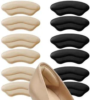 6 Pairs Heel Pads for Shoes, Heel Pads for High Heels, Shoe Inserts for Women, Heel Grips for Womens Mens, Foot Protectors Cushion Liners for Blisters,Heel Pain, Comfort Fillers (Beige Black) 6 Pairs Heel Pads for Shoes, Heel Pads for High Heels, Shoe Inserts for Women, Heel Grips for Womens Mens, Foot Protectors Cushion Liners for Blisters,Heel Pain, Comfort Fillers (Beige Black)
