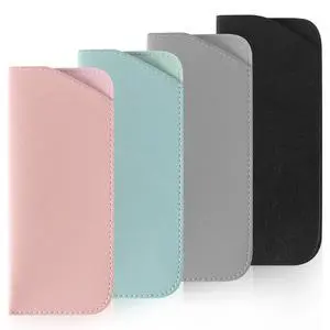 TIECHI 4 Packs Soft Eyeglass Cases Portable Pu Leather Glasses Pouch Squeeze Top Sunglass Case for Women Men(Pink, Blue, Grey, Black) TIECHI 4 Packs Soft Eyeglass Cases Portable Pu Leather Glasses Pouch Squeeze Top Sunglass Case for Women Men(Pink, Blue, Grey, Black)