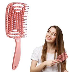 Pink Vented Hair Detangler Brush for Blow Drying, Wigs, All Curls | Lightweight, Ergonomic, Convenient Size | Suitable for Thick Hair, Every Curl Type, Wigs, Quick Styling at Home and Travel Pink Vented Hair Detangler Brush for Blow Drying, Wigs, All Curls | Lightweight, Ergonomic, Convenient Size | Suitable for Thick Hair, Every Curl Type, Wigs, Quick Styling at Home and Travel